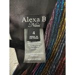 Alexa B Nites Metallic Stripe Cut Out Long Sleeve Party Dress 4 NEW with Tags Photo 4