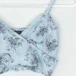 Reformation  Womens Floral Wrap Crop Top Size M Blue Coquette Feminine Dainty Photo 1