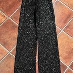 CALZEDONIA Black Sequin Elastic Waistband Wide Leg Pants Size Small Photo 9