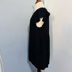 Old Navy Women Black Gathered Loungewear V-Neck Dress Size L 100% Cotton Photo 3