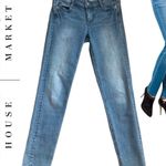 White House | Black Market WHBM Y2K  Slim Ankle Light Wash Rhinestone Jewel Jeans 0 Photo 7