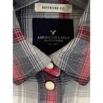 American Eagle  Outfitters Women's Boyfriend Fit Tops Plaid Pearl Button Up XS Photo 5