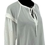 Rails  Womens Dari Cotton Dropped Shoulders Eyelet Blouse Beach White Small‎ NWOT Photo 8