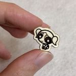 Powerpuff Girls Bubbles Wood Stud Earrings Brown Photo 1