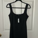 Pretty Little Thing  Women’s Black Long High Front Slit Straight Neck Dress Size 12 Photo 6