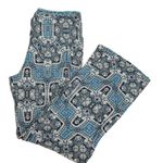 Cynthia Rowley  Loose Fit Wide Leg Blue Paisley Pajama Lounge Pants Size Large Photo 1