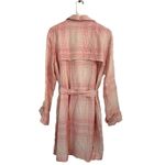 LC Lauren Conrad Lauren Conrad Pink Plaid Trench coat Very Berry XL Cotton Rayon Long NWT Photo 1