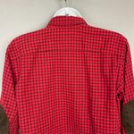 Ralph Lauren Sport Crop Top DIY Elbow Patches Red Plaid Women Size 2 Oversized Photo 5