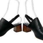 Sole Society Shawde Leather Peep Toe Block Heel Casual Sandals Black Size 9 Photo 3