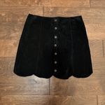 Bagatelle  NWT Black Button-Up Scalloped Leather Skirt Photo 1