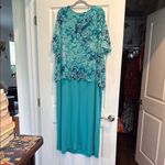 NEW Catherines 2X (22/24W) Floral Dress with Overlay Top Blue Photo 1