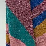 Leith Multicolor Metallic Tinsel Colorblock Knit Long Scarf Shawl Wrap NWT Photo 5