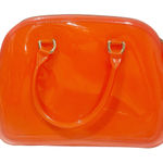 Furla ‎ Orange Red Jelly Plastic CANDY BAG TOTE Handbag Photo 0