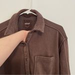 Aerie AMERICAN EAGLE AE Lumberjane Fleece Shirt Solid Dark Brown Oversized Tunic Photo 8