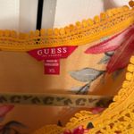 Guess Yellow Wrap Cropped Blouse Photo 1