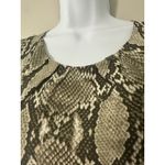 Stile Benetton Women Sleeveless Snake Print Round Neck Flowy Drapey Top Size S Tan Photo 2