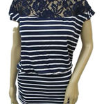 Boston Proper  striped cap sleeve‎ shirt/tunic women’s size small Photo 0