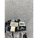 Loft  Ann Taylor Women's Skirt Floral A Line Linen Elastic Waist Black Small Photo 3