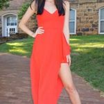 EXPRESS Red Formal Gown Maxi Dress with High Slit Size 4 Small Nwt Photo 2