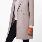 Boohoo Zip Pocket Tailored Coat Light Gray, Zip Pockets, Stadium Length Photo 0