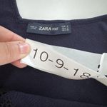 ZARA  Tank Top Womens Medium‎ Blue Black Lace Trim Knit Camisole Photo 3