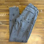 Mother The Double Fray Charmer Written in the Stars Embroidered Skinny Jeans 27 Black Photo 3