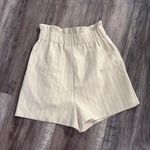 Ganni  Moscow Ivory Pinstripe Paperbag Shorts S Photo 7