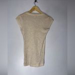 Banana Republic  Cream Short Sleeve Ribbed‎ Soft Wool T-shirt V Neck Medium Photo 1