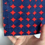 J Crew Factory city fit circle print red and navy chambray mini shorts size 4 Blue Photo 3