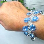 Silver and Aquamarine Glam Bracelet New Blue Photo 5