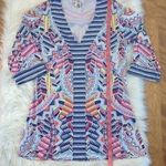 Bar III multi color stretch print tunic top XS Photo 5