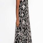 Johnny Was Biya Chloe Mazzy Bias Embroidered Mesh Maxi Dress Black and White Photo 10