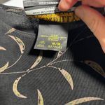 VTG Picadilly Black Botanical Print Long Sleeve Top Blouse Size M Slinky 90s Art Size M Photo 3