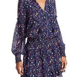 Parker NWT Laura Smocked Printed Mini Dress Blue Mango Print Women’s Size Medium Photo 8