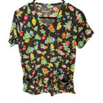 Womens Butter Soft Christmas Holiday Light Blub Medical Scrubs Size XS Uniform Black Photo 0