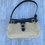 Brighton Vintage Straw & Faux Croc Leather Mini Purse Pockets Heart Charm Photo 2