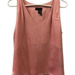 Donna Karan Pink Charmeuse Textured Sleeveless V Neck Lined Blouse Top Medium Photo 7