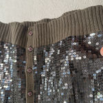 Fossil Vintage  Olive Green Vest Button Up Sequin Festival Boho Indie Large Y2K Photo 2