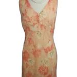 Vintage Y2K Faith Love & Passion peach and coral floral sheath midi dress Orange Size M Photo 7