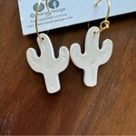Rae + Saige White Terrazzo Cactus Polymer Clay Earrings NWT Photo 2