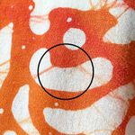 Muumuu Dress Orange White Pattern Batik Fabric‎ Short Sleeves Maxi Bow Casual Photo 9