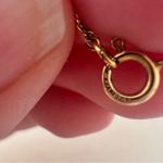 14k Gold 1/20 Filled Necklace Filigree Pendant W/ Pink Stone Ornate Delicate Photo 9