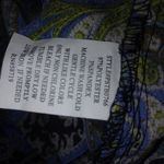 Ny Collection MP Long Sleeved Button Down Top Petite in Black Blue Paisley Photo 3