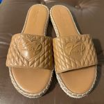 Karl Lagerfeld  Paris Slides Tan Raffia Sandals Size 9.5 Photo 1