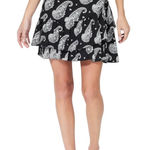 Ted Baker Lanee Printed Tiered Frill Mini Paisley Black Skirt Size XS 0-2 NWT Photo 0