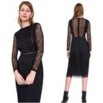 ZARA  Contrasting Lace Midi Dress Black Sheer Sexy Goth Punk Size Medium New Photo 7