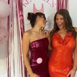 If By Sea Orange Sequin Midi Dress Photo 4