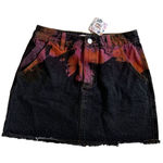 Cloud Chaser Cloud Ten Raw Hem Tie Dye Splash Denim skirt Size M Photo 0
