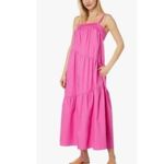 Donna Morgan NWT Tiered Cotton Stretch Maxi Sundress Pink Photo 2