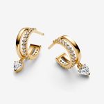 Pandora  Timeless Dangling Heart Hoop Earrings NEW with dust bag ID 263685C01 Photo 3